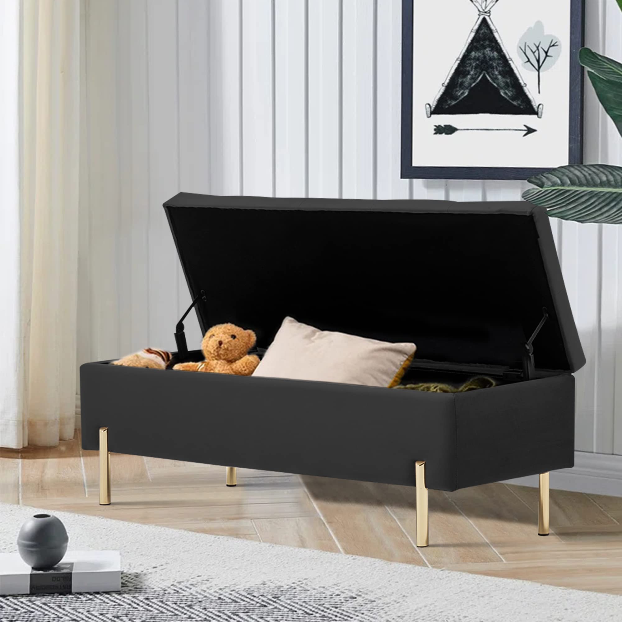 パッコロ 静床37GR Amazon.com: Apeaka Velvet Ottoman Bench with Storage, Tufted